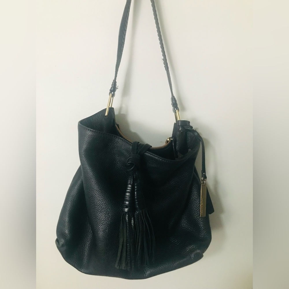 Elegant Black Leather Shoulder Bag